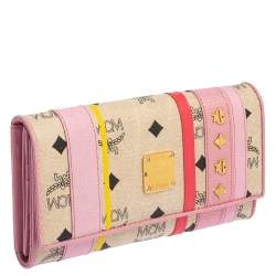 Pre Owned MCM Multicolor Visetos Coated Canvas and Leather Long Trifold Wallet