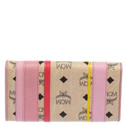 Pre Owned MCM Multicolor Visetos Coated Canvas and Leather Long Trifold Wallet