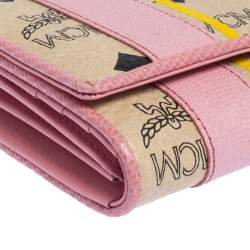 Pre Owned MCM Multicolor Visetos Coated Canvas and Leather Long Trifold Wallet