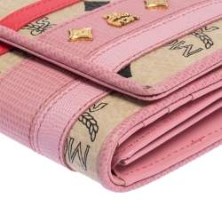 Pre Owned MCM Multicolor Visetos Coated Canvas and Leather Long Trifold Wallet
