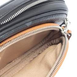 Pre Owned MCM Black/Cognac Visetos Coated Canvas Essential Multifunction Crossbody Bag