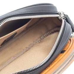 Pre Owned MCM Black/Cognac Visetos Coated Canvas Essential Multifunction Crossbody Bag