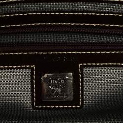 Pre Owned MCM Brown Patent Leather Buckle Detail Flap Shoulder Bag