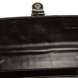 Pre Owned MCM Brown Patent Leather Buckle Detail Flap Shoulder Bag