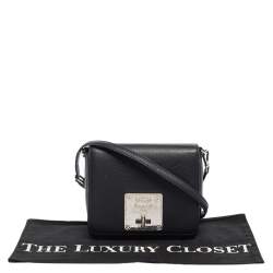 Pre Owned MCM Black Leather Mona Crossbody Bag