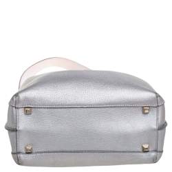 MCM Metallic Grey Leather Milla Hobo 