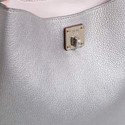 MCM Metallic Grey Leather Milla Hobo 