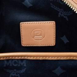 Pre Owned MCM Cognac Visetos Coated Canvas and Leather Trilogie Studded Stark Backpack