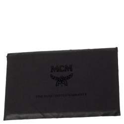 MCM Black/White Leather Envelope Clutch