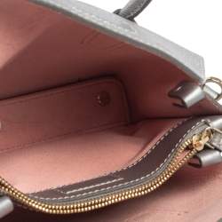 Pre Owned MCM Silver Leather X Mini Milla Crossbody Bag