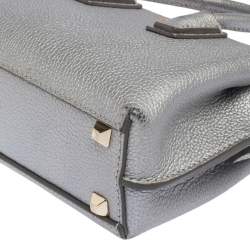 Pre Owned MCM Silver Leather X Mini Milla Crossbody Bag