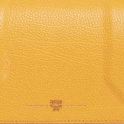 Pre Owned MCM Yellow Leather Flap Chain Crossbody Bag