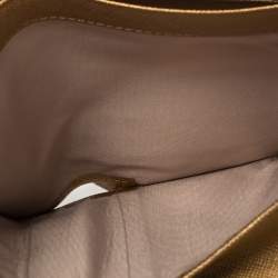 Pre Owned MCM Metallic Bronze Visetos Coated Canvas Trifold Compact Wallet