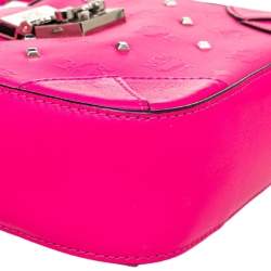 Pre Owned MCM Pink Leather Embellished Camera Bag