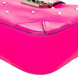 Pre Owned MCM Pink Leather Embellished Camera Bag