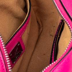 Pre Owned MCM Pink Leather Embellished Camera Bag