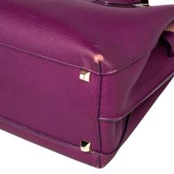 Pre Owned MCM Purple Leather Medium Milla Tote