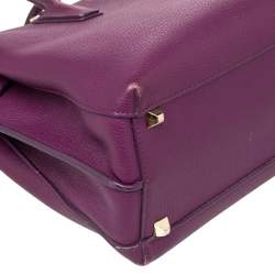 Pre Owned MCM Purple Leather Medium Milla Tote