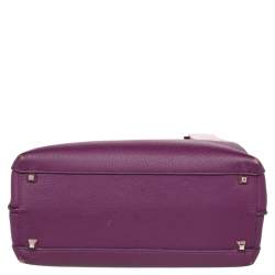 Pre Owned MCM Purple Leather Medium Milla Tote