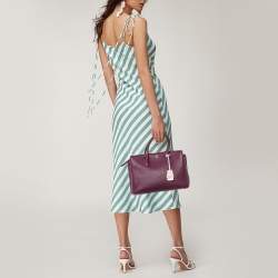 Pre Owned MCM Purple Leather Medium Milla Tote