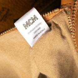 Pre Owned MCM Cognac Visetos Coated Canvas and Leather Shopper Tote