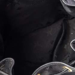 Pre Owned MCM Black Canvas and Leather Drawstring Bucket Bag