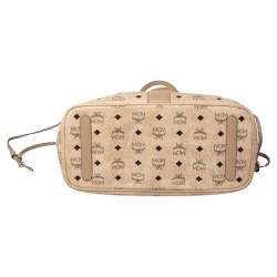 Pre Owned MCM Beige Coated Canvas Large Tote