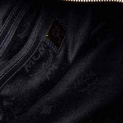 Pre Owned MCM Black Quilted Leather Embellished Boston Bag