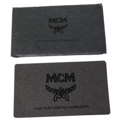 Pre Owned MCM White/Tan Visetos Coated Canvas Heritage Drawstring Bucket Bag