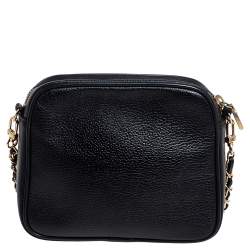 Pre Owned MCM Black Leather Vintage Charms Crossbody Bag