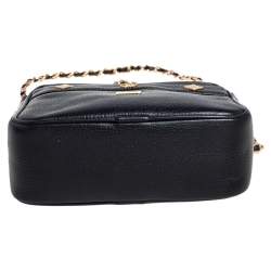 Pre Owned MCM Black Leather Vintage Charms Crossbody Bag