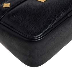 Pre Owned MCM Black Leather Vintage Charms Crossbody Bag