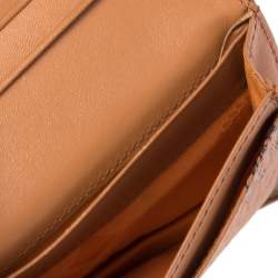 MCM Cognac Visetos Coated Canvas Flap Card Holder 