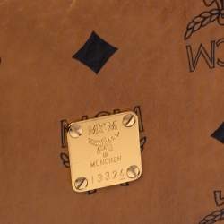 MCM Cognac Visetos Coated Canvas Flap Card Holder 