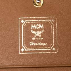MCM Cognac Visetos Coated Canvas Flap Card Holder 