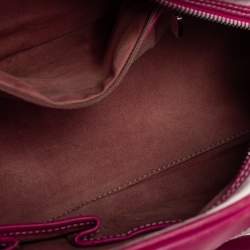 Pre Owned MCM Pink/White Visetos Coated Canvas and Leather Logo Charm Satchel