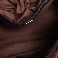 Pre Owned MCM Brown/Black Visetos Coated Canvas and Leather Buckle Satchel