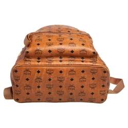 Pre Owned MCM Cognac Visetos Leather Large Stark Backpack