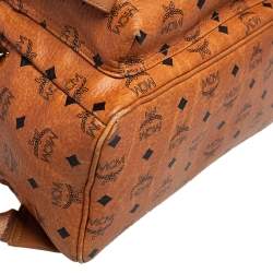 Pre Owned MCM Cognac Visetos Leather Large Stark Backpack
