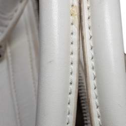 Pre Owned MCM White Leather Small Boston Bag