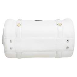 Pre Owned MCM White Leather Small Boston Bag