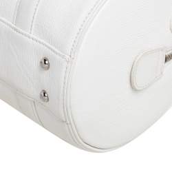 Pre Owned MCM White Leather Small Boston Bag