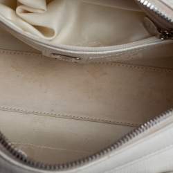 Pre Owned MCM White Leather Small Boston Bag