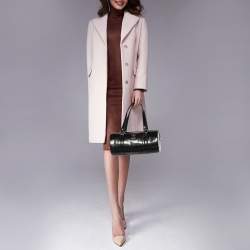 MCM Black Patent Leather Mini Rolle Boston Bag