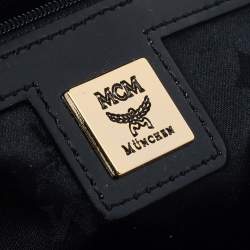 MCM Black Patent Leather Mini Rolle Boston Bag