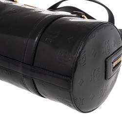 MCM Black Patent Leather Mini Rolle Boston Bag
