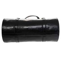 MCM Black Patent Leather Mini Rolle Boston Bag