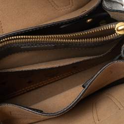 Pre Owned MCM Dark Grey Leather Mini Milla Tote