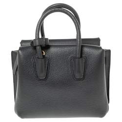 Pre Owned MCM Dark Grey Leather Mini Milla Tote
