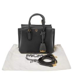 Pre Owned MCM Dark Grey Leather Mini Milla Tote